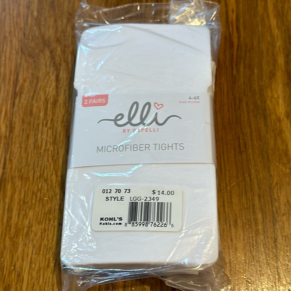 COPY - Elli by capelli microfiber white tights size 4-6x, new with tags